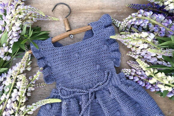 Crochet Bobble Stitch Baby Dress