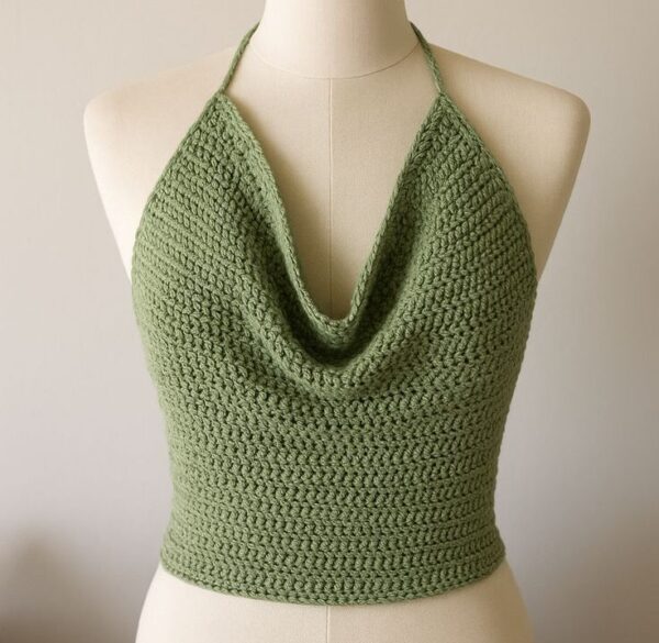 Halter Neck Crochet Crop Top