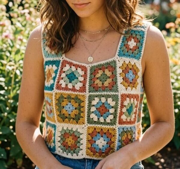 Granny Square Crop Top
