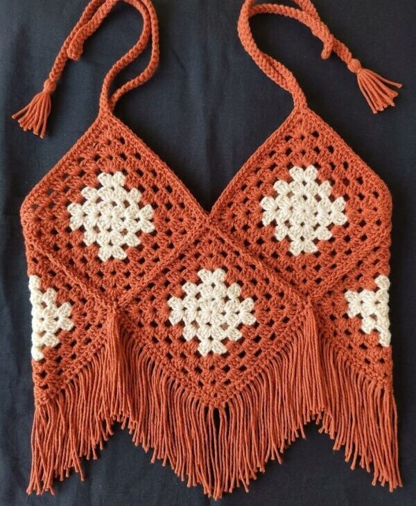 Fringed Crochet Crop Top