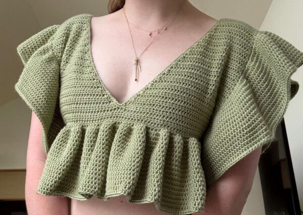 Ruffled Crochet Crop Top