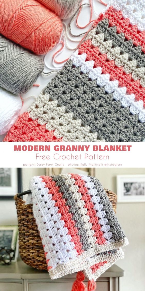 Modern Boho Granny Blanket in Crochet - Crafts Ideas