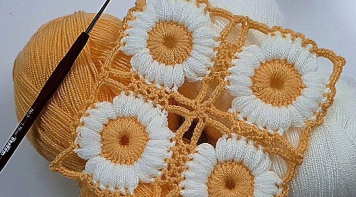 Tunisian Crochet Stuffed Flower – Step-by-Step Pattern Tutorial