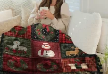 Vintage Christmas Patchwork Plaid Quilt – Easy Step-by-Step Pattern for Beginners
