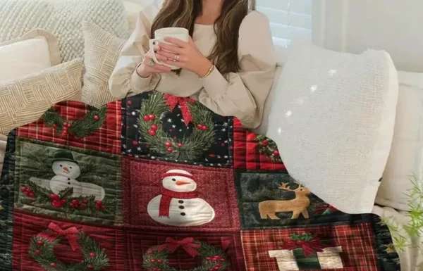 Vintage Christmas Patchwork Plaid Quilt – Easy Step-by-Step Pattern for Beginners