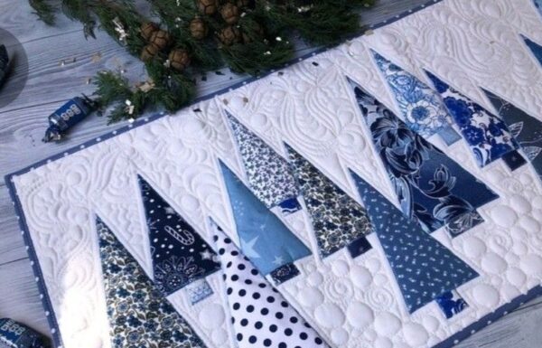 Blue Winter Trees Table Runner – Complete Step-by-Step Guide