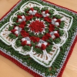 Christmas Square Crochet Blanket — Full Free Pattern