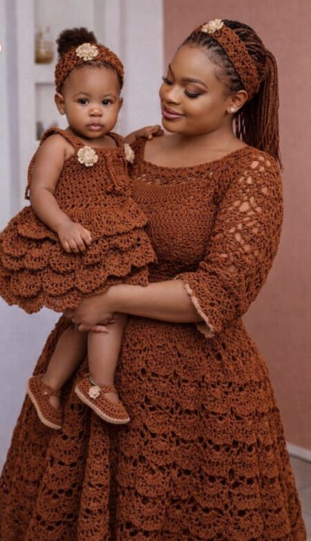 Matching Mother and Daughter Crochet Dresses