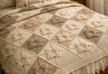 Vintage Diamond Crochet Blanket: Beautiful Textured Granny Square Pattern for Cozy Homes