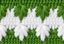 3D Crochet Leaf Stitch Border – Easy Step-by-Step Pattern for Beginners