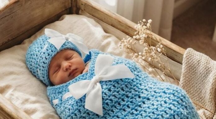 Cute Crochet Baby Cocoon Wrap with Hood – Easy Step-by-Step Pattern for Beginners Cute crochet baby cocoon wrap for newborn photography