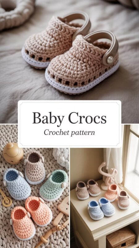 Crochet baby booties inspired by Crocs