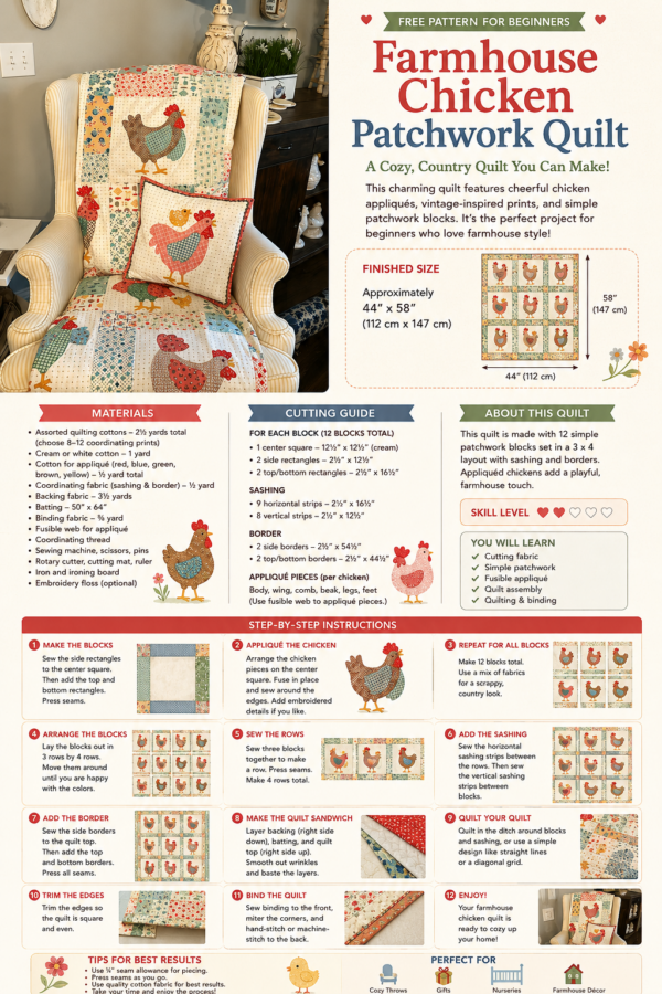 Farmhouse Chicken Quilt Pattern